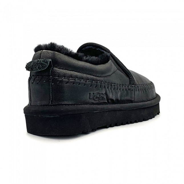 UGG Stitch Slip Leather Black