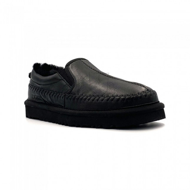 UGG Stitch Slip Leather Black
