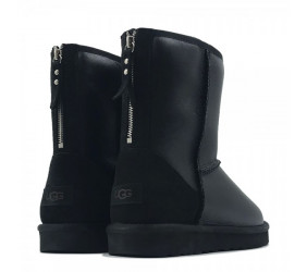 UGG Mens Classic Short Zip Metallic Black