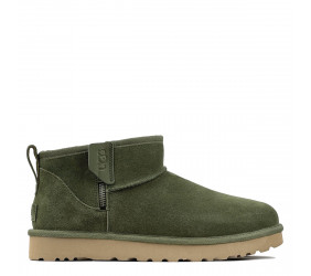 UGG Mens Classic Ultra Mini Zip Boot Khaki