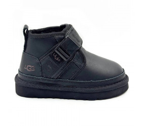 UGG Kids Neumel Snapback Leather Black