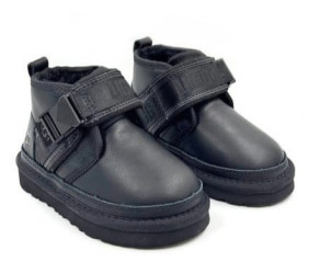 UGG Kids Neumel Snapback Leather Black